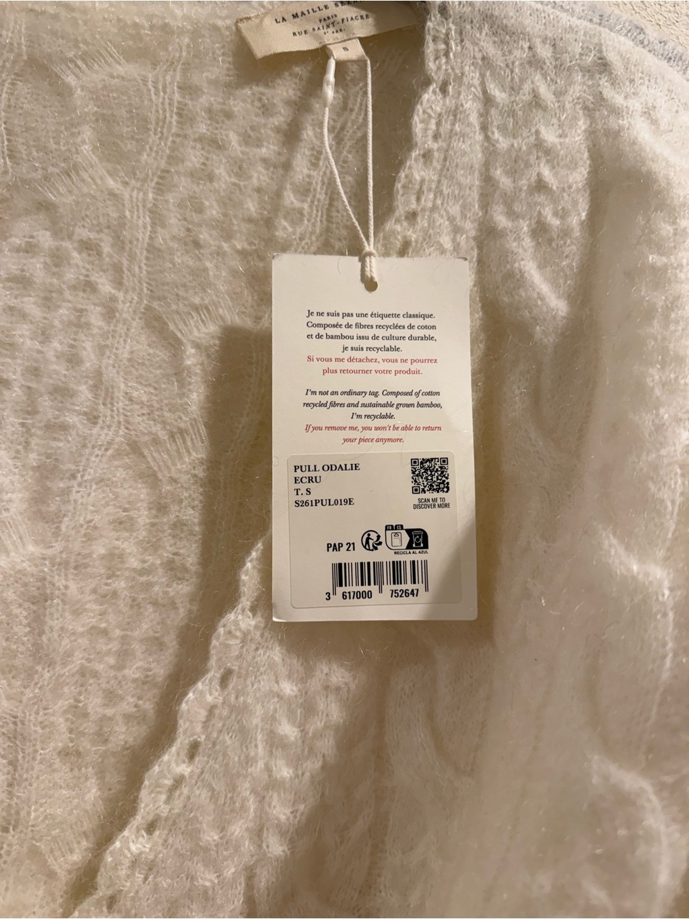 Sezane Odalie Sweater Cardigan Top Small New With Tag - Picture 3 of 3